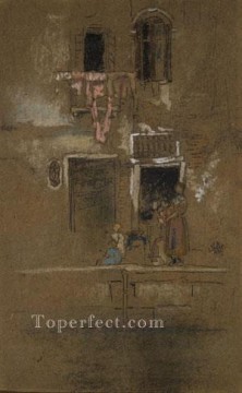 ROSA Pintura - Nota de James Abbott McNeill en rosa y marrón James Abbott McNeill Whistler